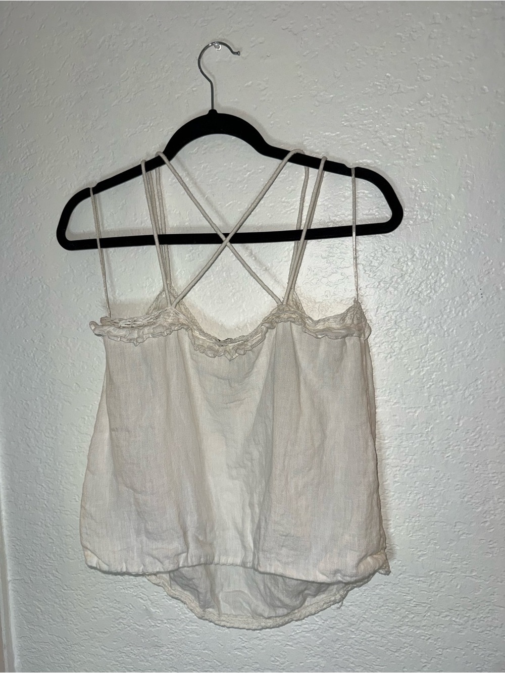 Zara Linen-Texture Cream Double-Strap Cami